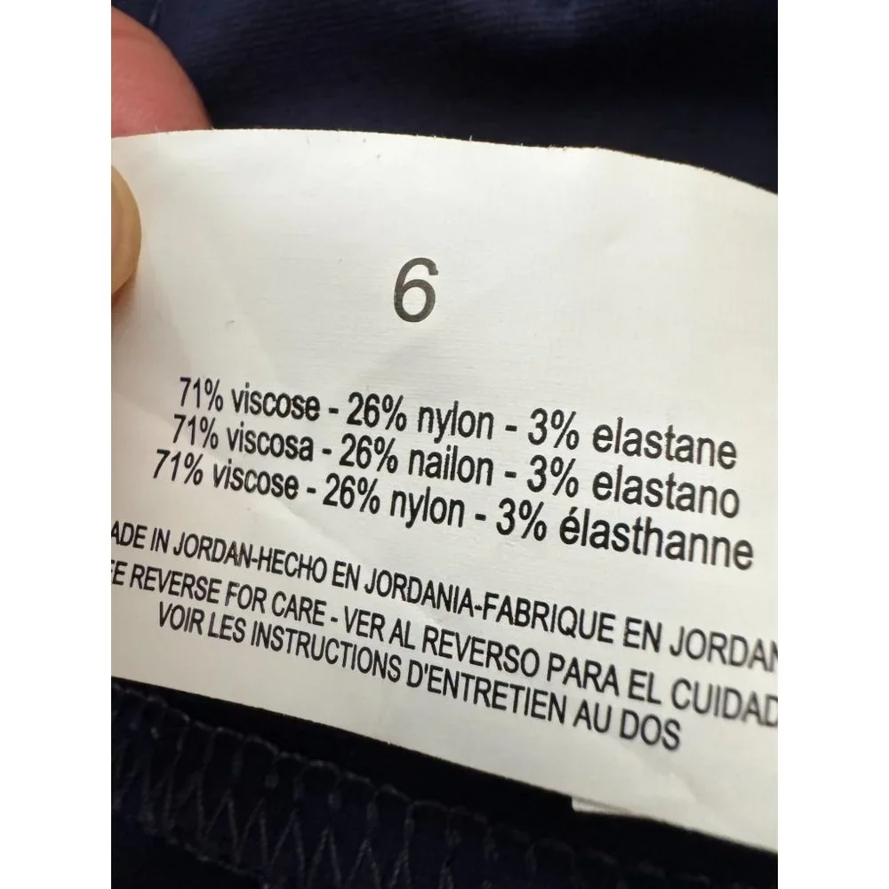Gloria Vanderbilt NWT Sz 6 Marine Navy Pull On Crop Trouser - Picture 9 of 12